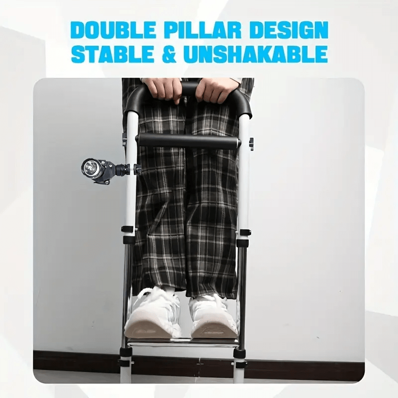 1pc Adjustable Mobile Bed Rail Assist Handle with Flashlight - Non-Slip Grip, Lightweight & Stable Support Frame, 31.5x42.01x12.5 cm Durable Floor-Standing Design for Seniors & Adults - Safe Bed Entry/Exit Aid, Senior Safety Equipment, Sleek Metal Finish, Floor Standing Aid, Compact Helper, Sturdy Frame, Disability Aid