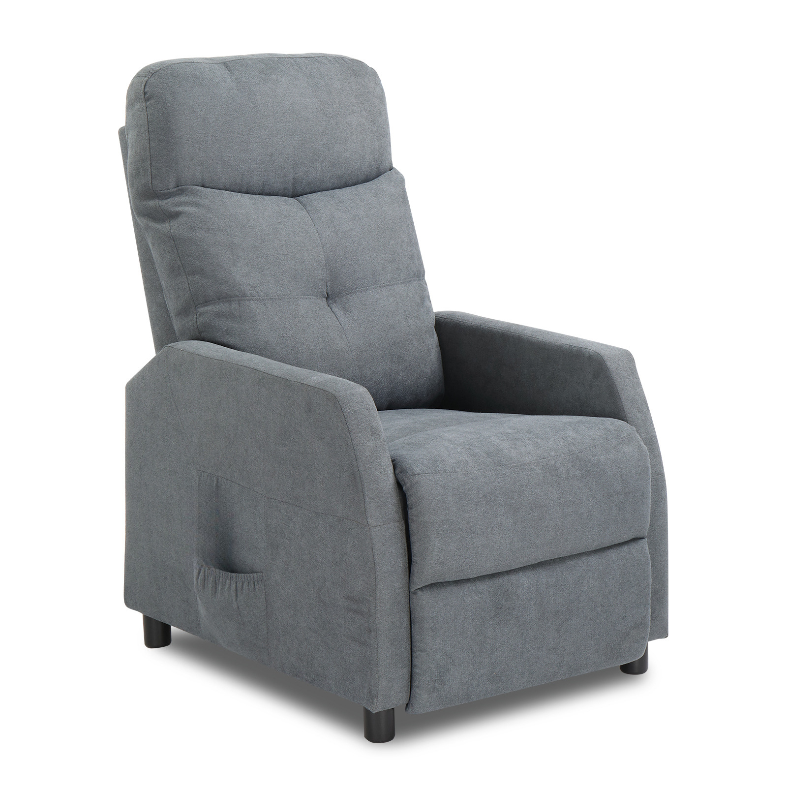 Image of Ergonomic Recliner Chair, Manual Adjustable Lounge Chair With -one Ottoman For Living Room & Bedroom, Ideal For Reading Napping, Light Grey