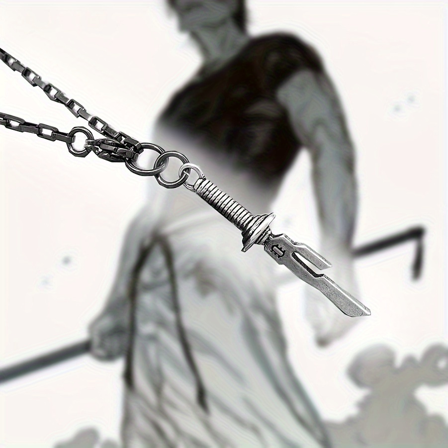 

Stylish Anime-inspired Mini Pendant Necklace - Alloy, Fashion Accessory For Men, Perfect Birthday Gift