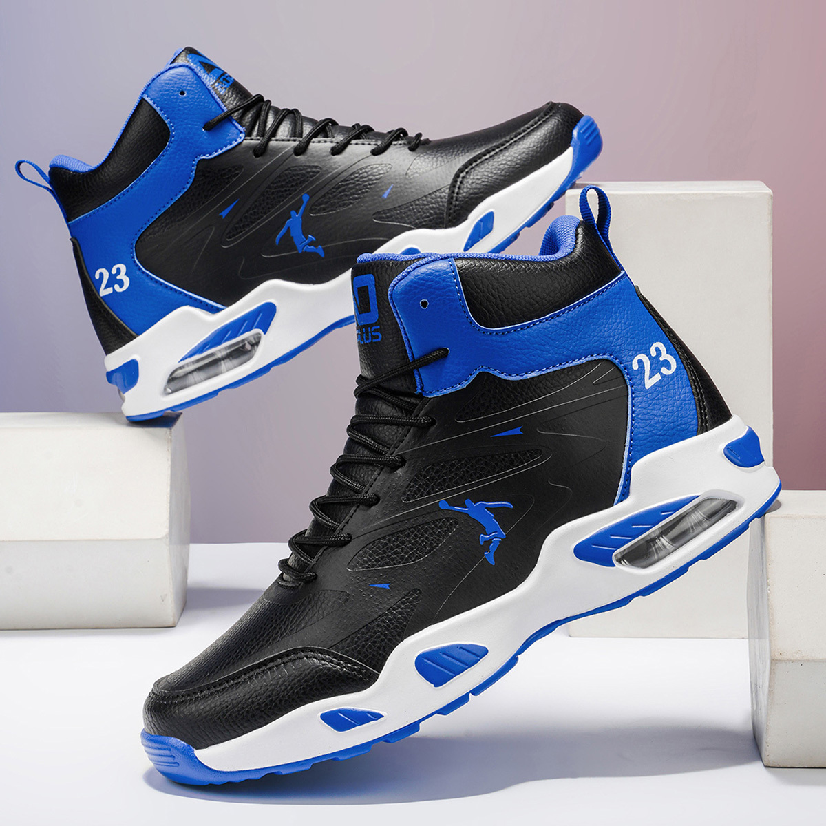 Men's Korean Style High-top Sneakers With Built-in Lift - Upper & Sole Suitable For Junior High School, Lace-up Round Toe Sneakers For Outdoor Sports, Running, Casual Wear - All- Height Increase