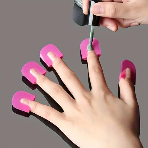 52pcs reusable soft plastic nail polish protector anti stain easy to clean nail tool suitable for beginners and unscented nail protector suitable for home and nail additions curved nail tips soft plastic material