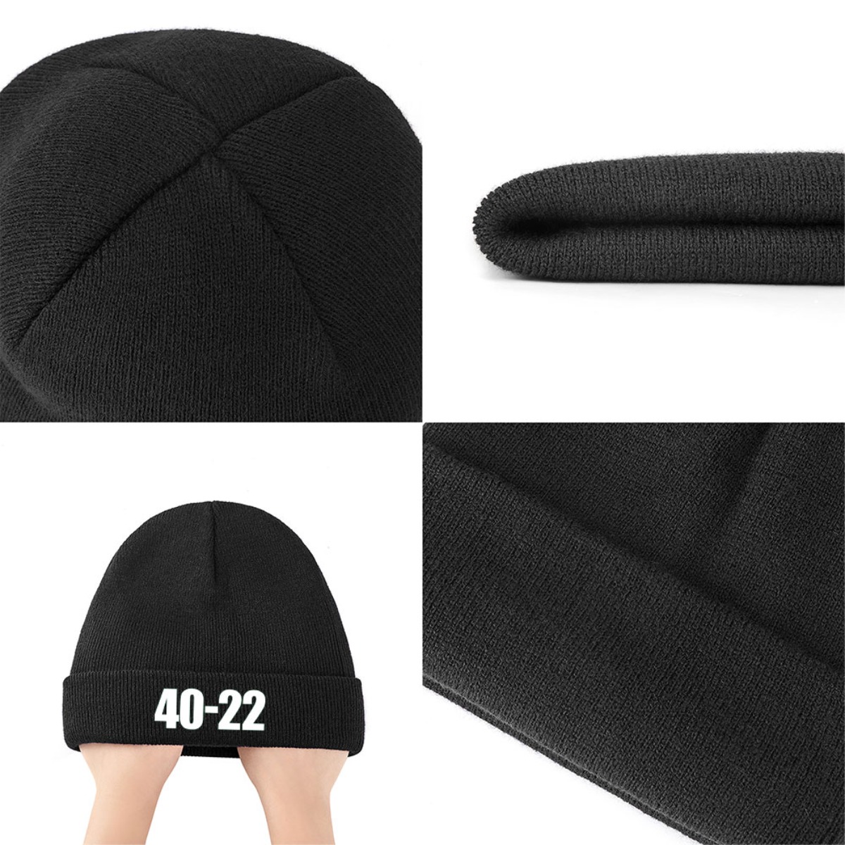 1pc 402Stylish   Beanie - Soft, Breathable & Comfortable Acrylic Knit Hat with 101.6-55.88cm Embroidery, Black,   Sports & Outdoor Activities,   Wear, Machine Washable, Outdoor Headwear | Modern Beanie | Soft Texture