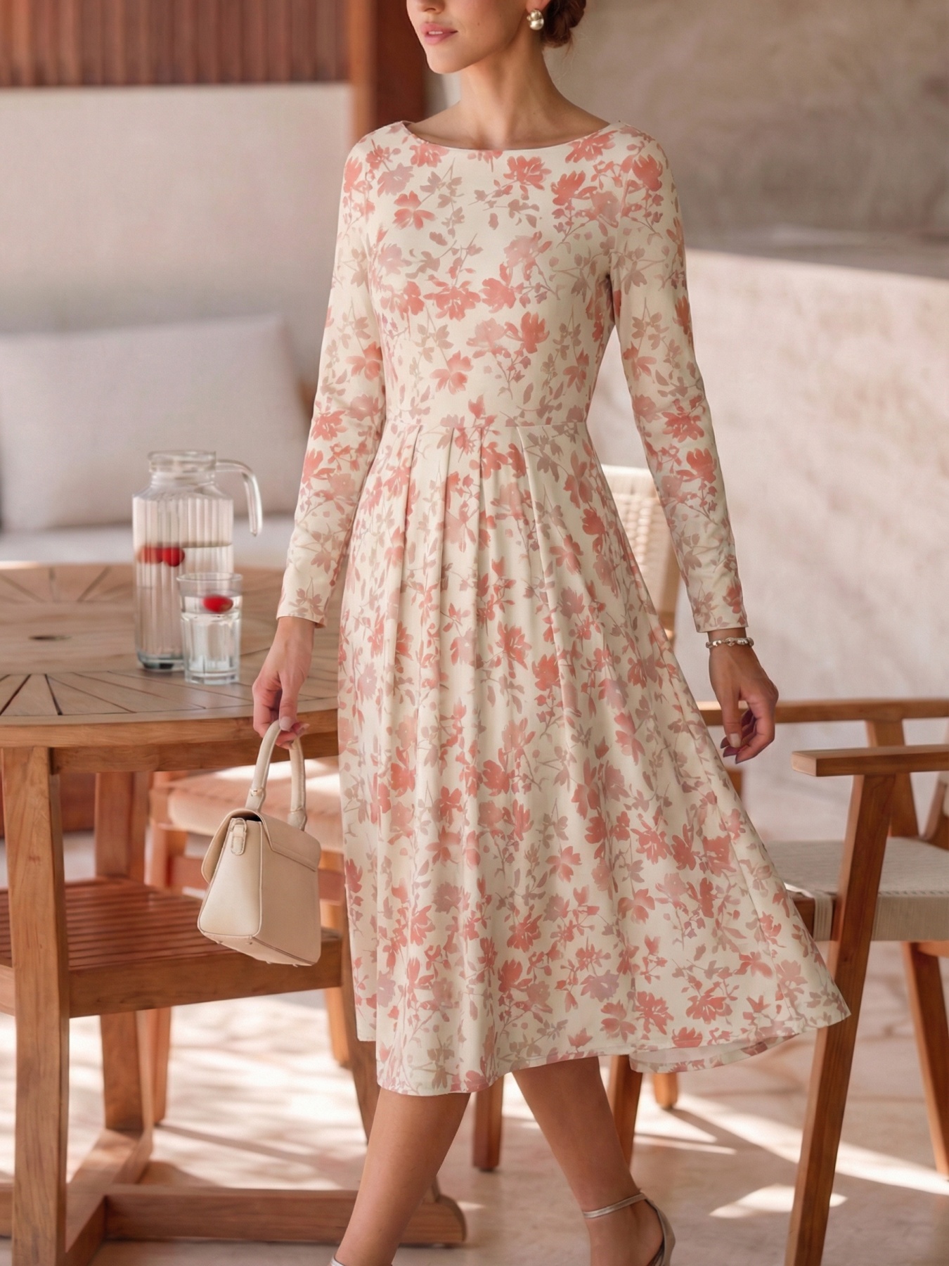 knee length dresses for ladies Long Sleeves Knee Length Short Blue Lace Prom Dresses, Knee Length Lon   jbydress