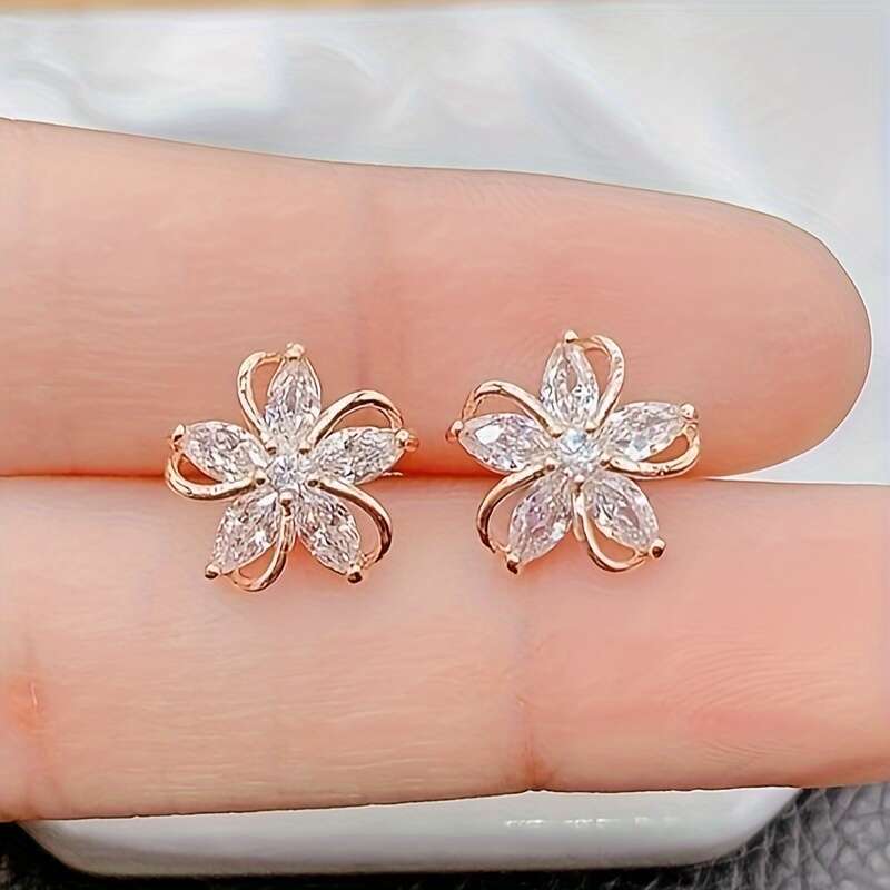 a pair vintage elegant ral alloy stud earrings made - Temu