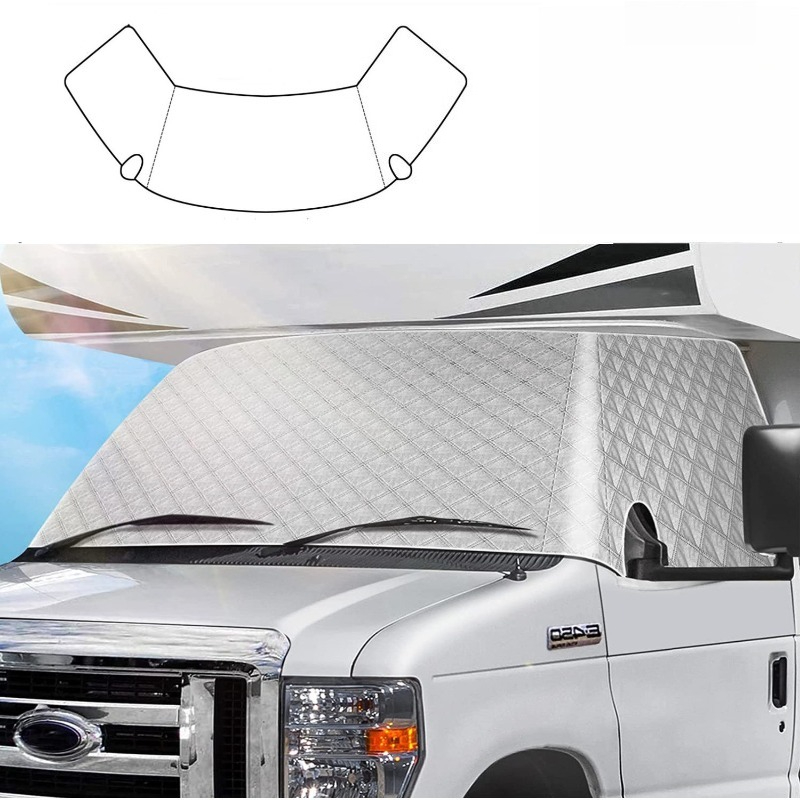 TEMU And Motorhome Sunshade - Suitable For For Ford E450 Motorhome Windshield Sunshade, Rv Car Side Window Vehicle-mounted Snow Shield, Sun