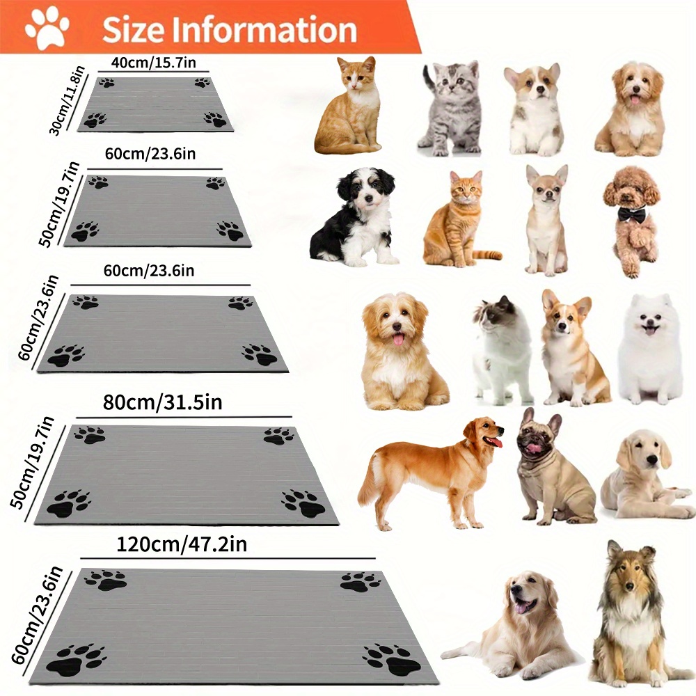 TEMU Tappetino da 1 pz in diatomee per alimentazione animali domestici con motivo a di nere - Tappetino resistente per cani da interno/esterno, per