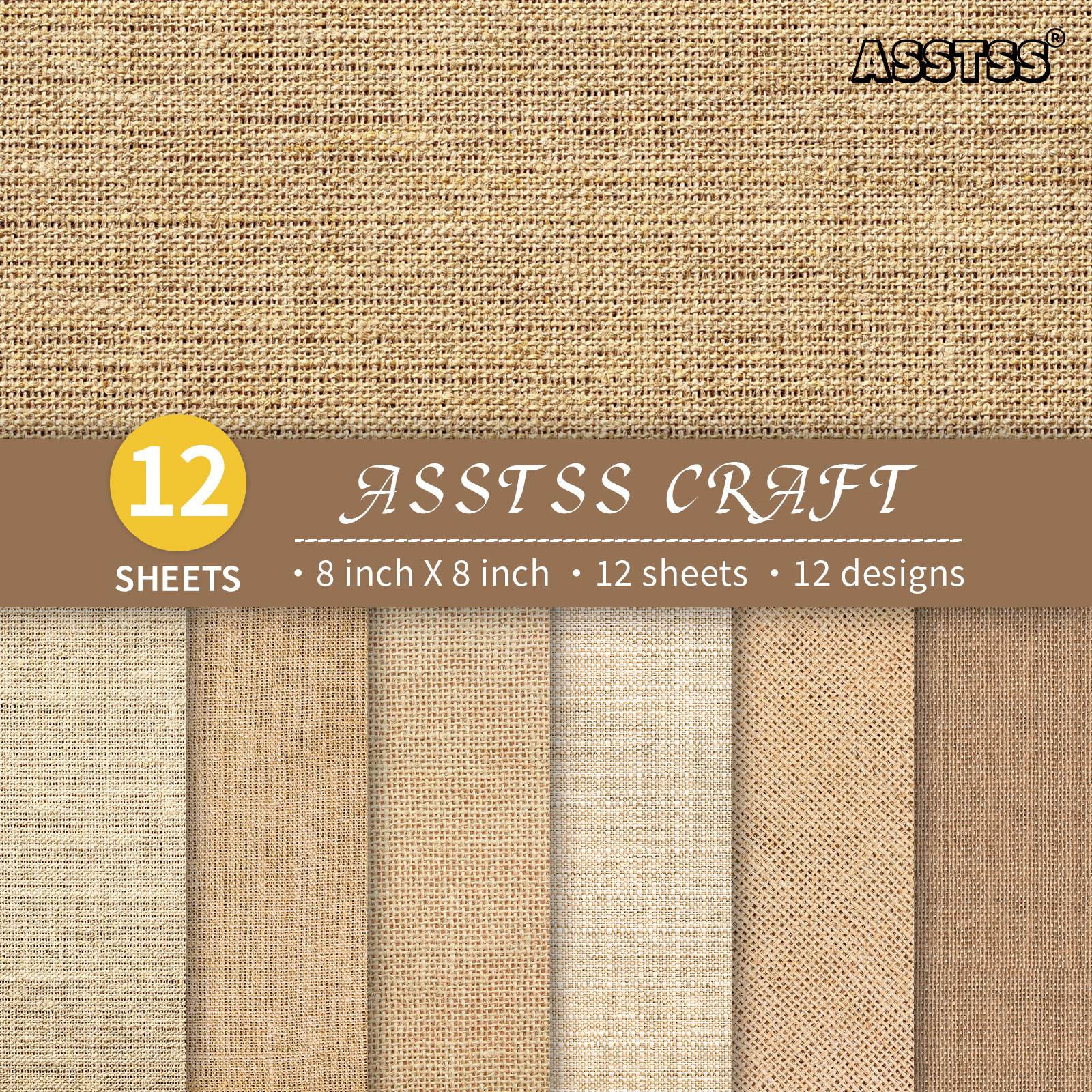 TEMU Block de Papel para Scrapbooking de 8X8 Pulgadas con 12 Hojas, con una de Lino Retro en un Estilo Pastoral . Cartulina de es para Journaling, de