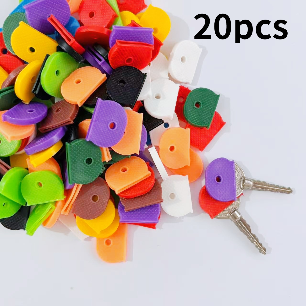 TEMU 20/40pcs Colorful Protective Case Set - Flexible And Durable, Easy To Identify And Enhances Grip, Brightens Your Keys. Colorful Key Covers For