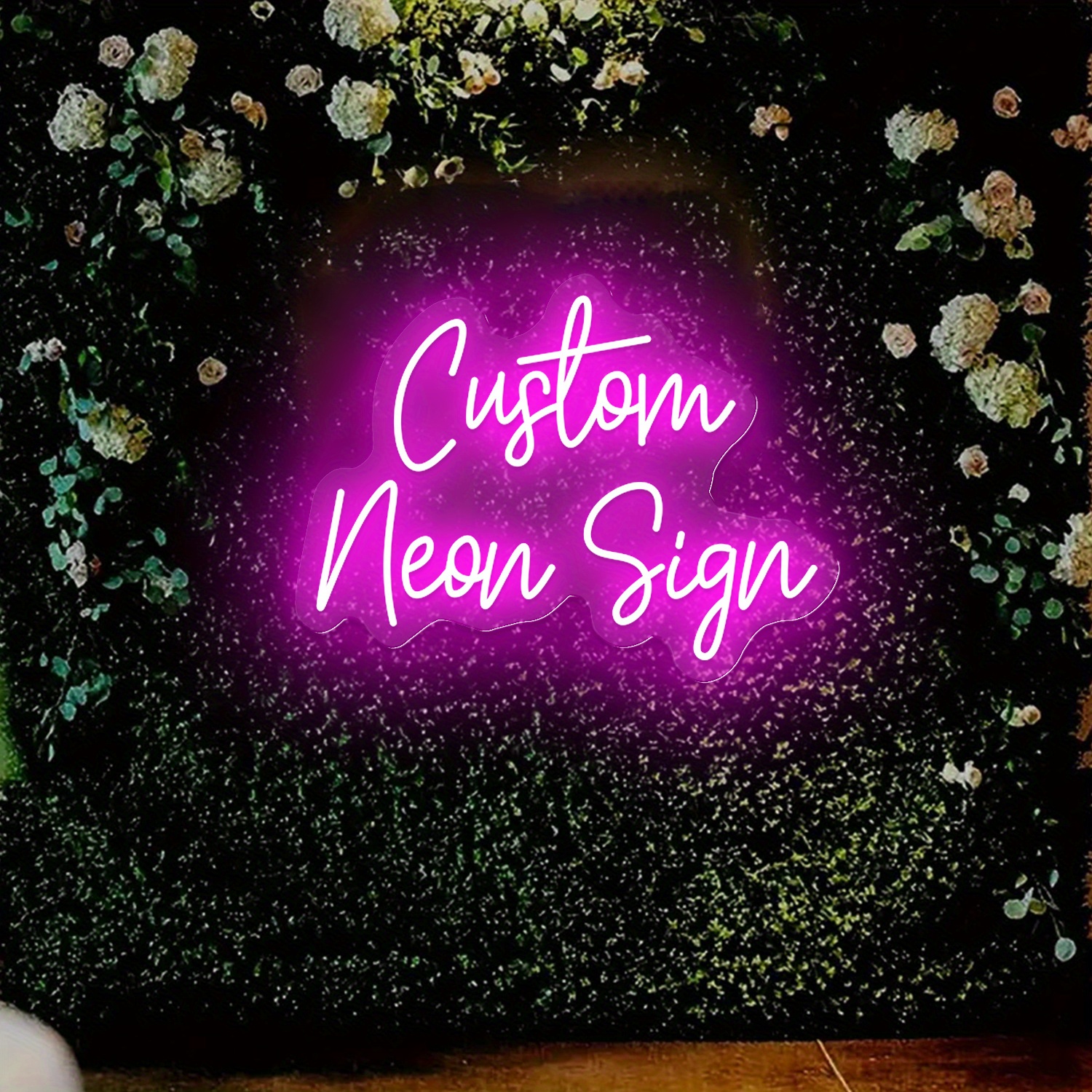 TEMU Lumière LED Néon Double Rangée Personnalisée, Lumière USB, pour Décoration Murale de Chambre et Salon, Fête d'Anniversaire, Décoration de Bar,