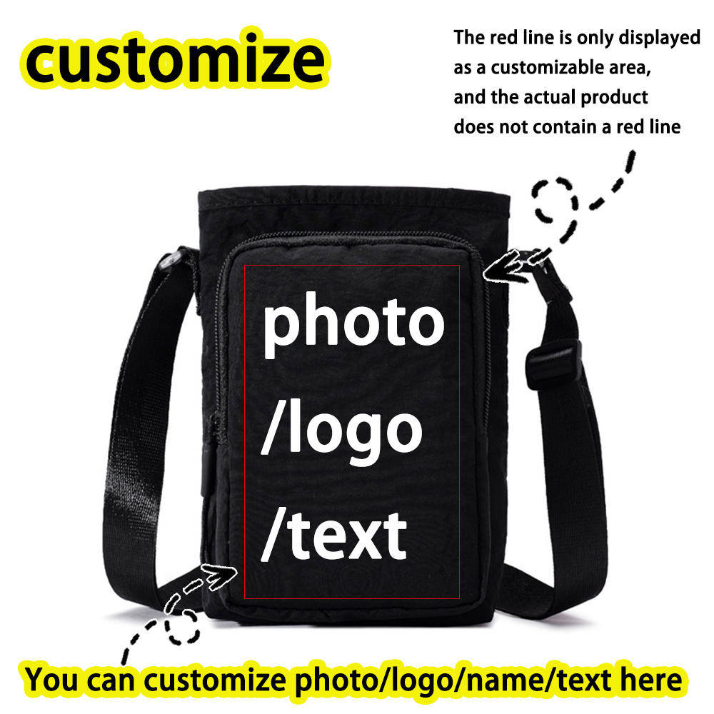 TEMU Women's Crossbody Bag, 1pc Made Of Nylon Material, Customizable With Logo/photo/name/text. Fashionable Crossbody Phone Bag For , Small Crossbody