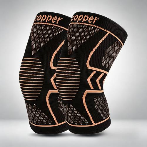 2pcs pair copper fiber knee pads breathable and non slip hexagonal texture provides stable support enhances and support black hexagonal design