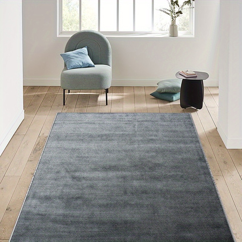 TEMU 1pc Soft & Durable Gray Abstract Texture Area Mat - Easy-clean, Foldable Indoor Floor Mat With Non-slip Backing, Machine Washable Polyester,
