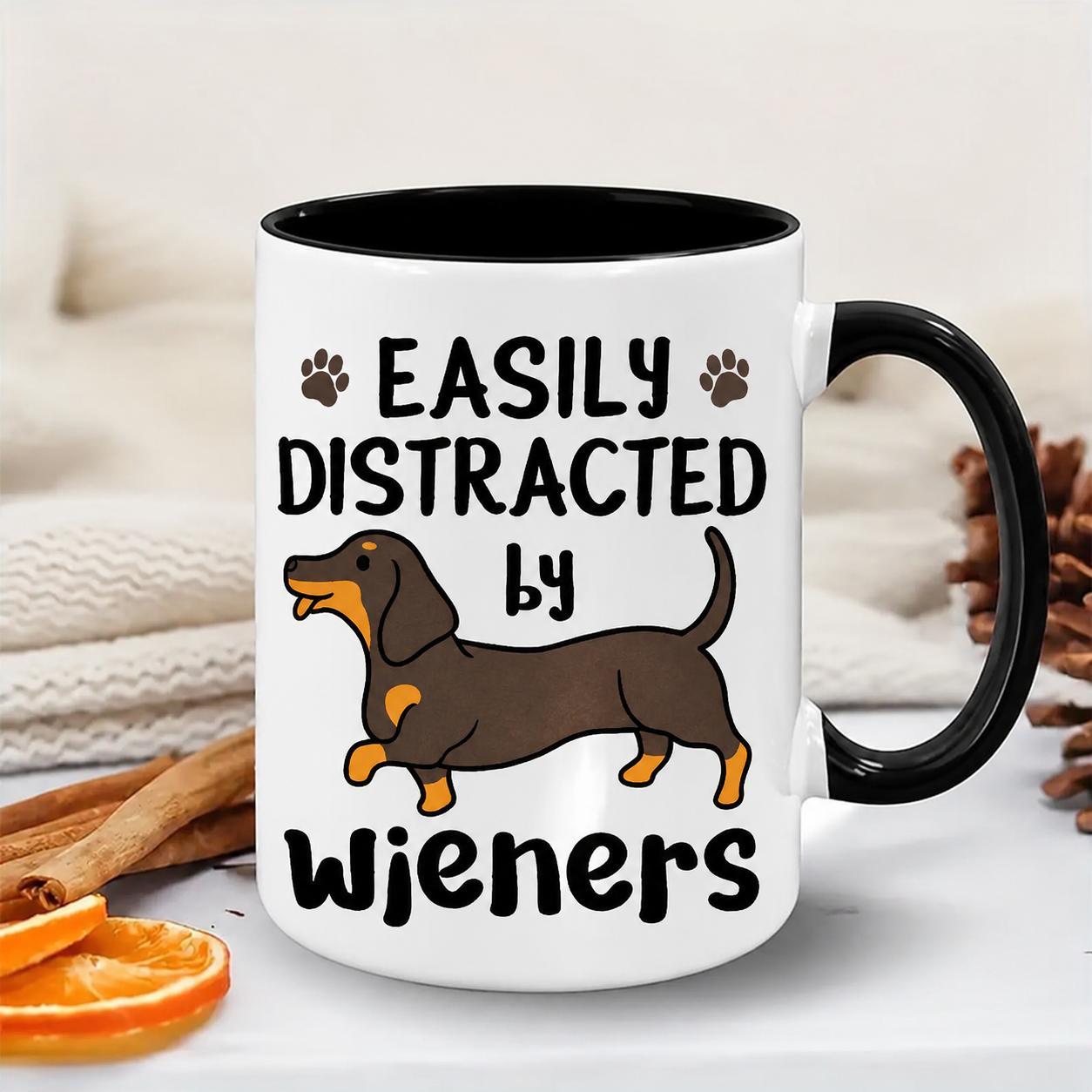 TEMU Easily By Ceramic Mug Suitable For Dog Lovers & Dachshund Owners, Dishwasher Safe Coffee Cup With Dachshund Design, Tea/coffee Holder For,