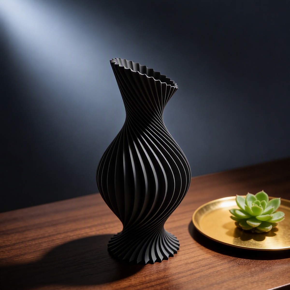TEMU Vase moderne minimaliste imprimé en 3D, de fleur tridimensionnelle, matériau PLA durable, adapté aux fleurs séchées, décoration de luxe, centre