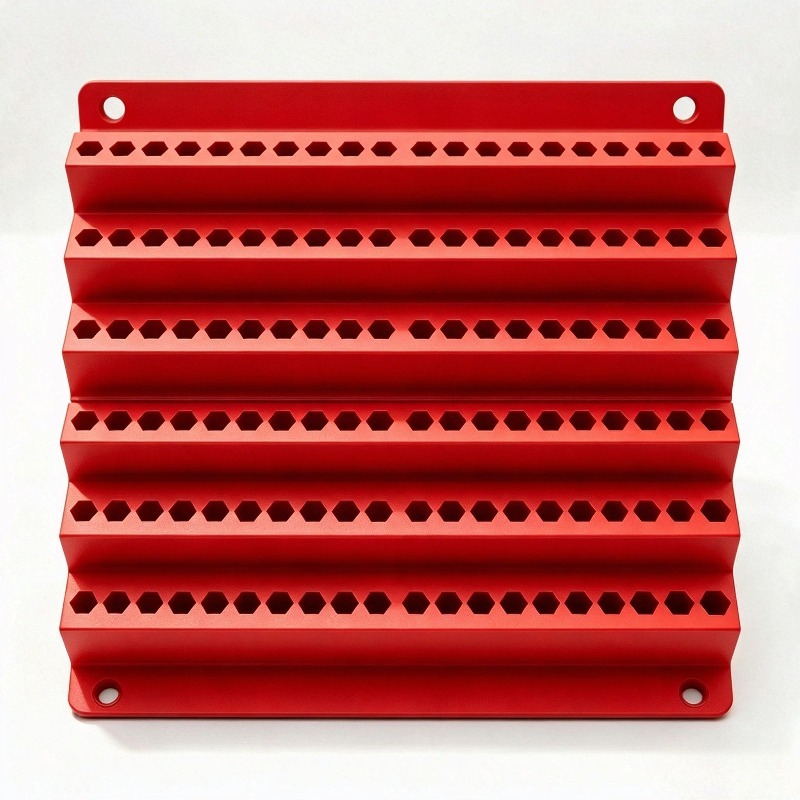 TEMU Wall-mounted Bit Organizer Rack, 120-hole Tiered Wall Mount Hex Drill Bit Holder, Large Capacity Anti-blocking Bit Storage Organizer For