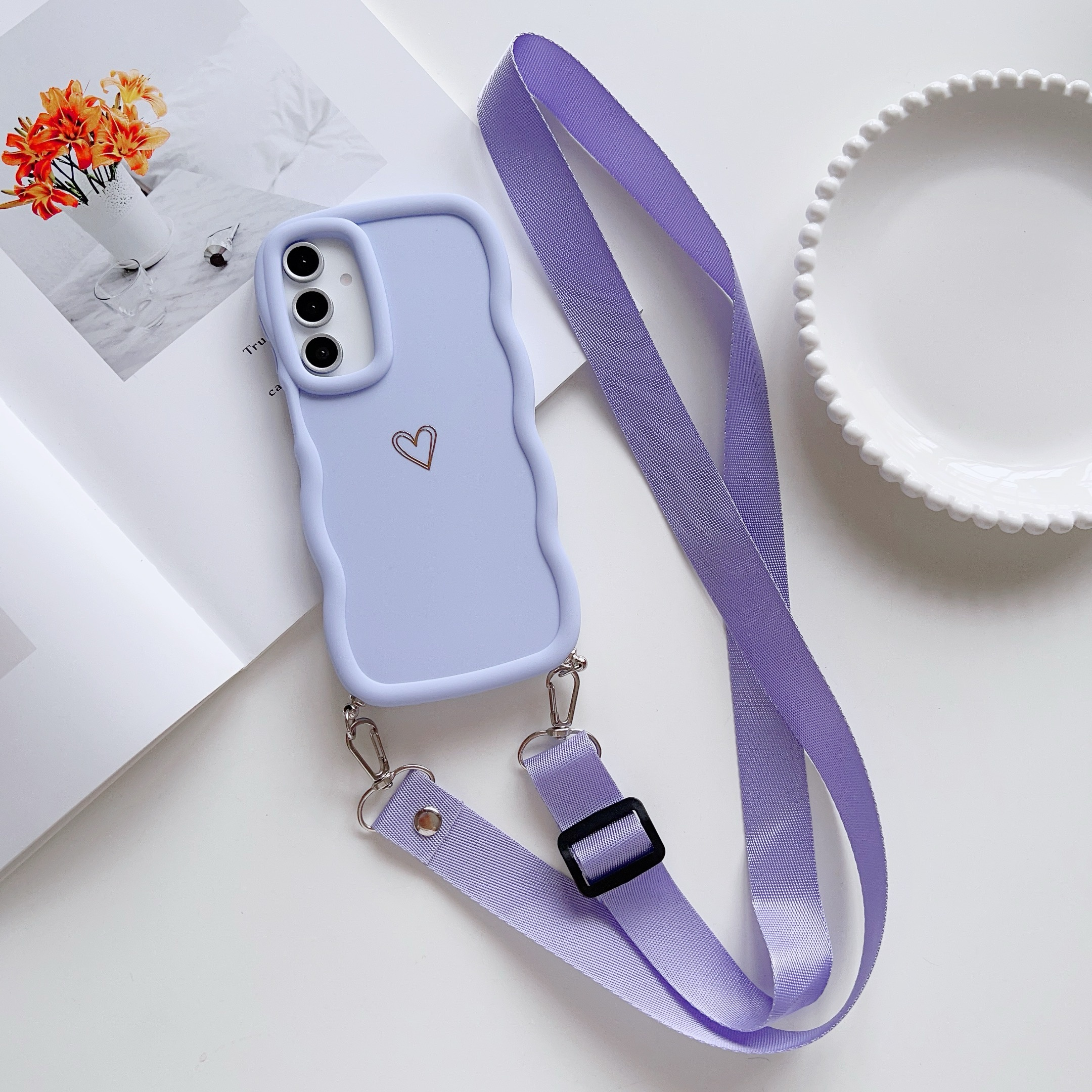 TEMU Phone Case - Macaron Colorful Candy Color Flat Rope Phone Case Birthday Gift Christmas Gift Suitable For Series A05s/ A13/ A14/ A15/ A16/ A35/