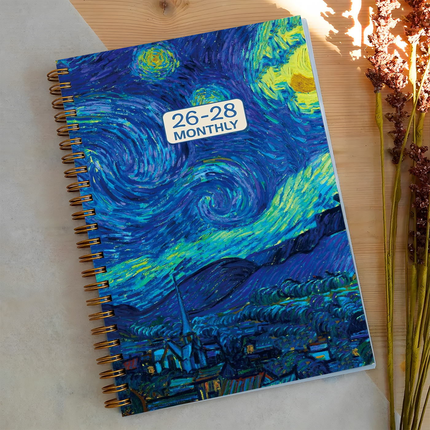 TEMU 1 Pack Professional 2026-2028 Monthly Planner | Christmas Present Collection | 5.5x8.3 Inch With Calendar, Contacts, Notes Pages | For