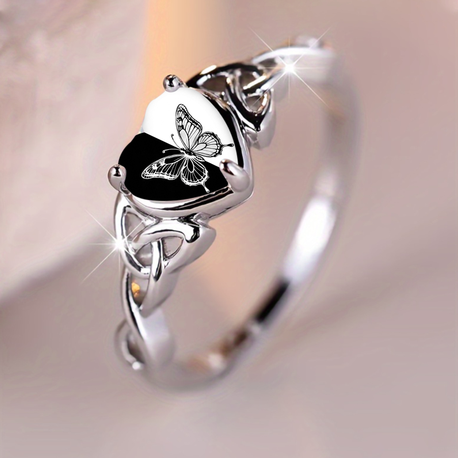 TEMU 1pc Rings Heart Nature Openwork Animal Jewelry Accessories Unique Christmas Gifts Valentine