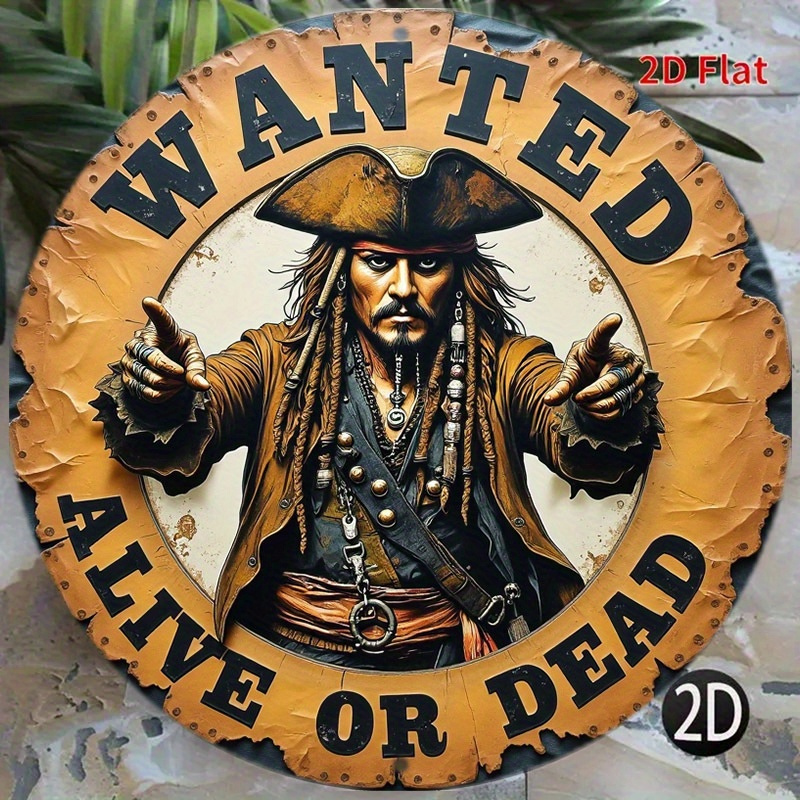 TEMU 2d Flat, 2d Flat Vintage Pirate Wanted Poster - Pirate-themed Wall Decor, Perfect For Farmhouses, Bars, Cafes, Or Gardens - Vintage Pirate Wall