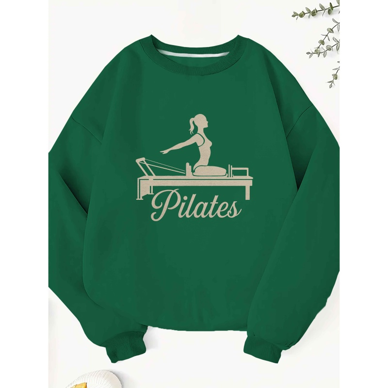 

Sweatshirt Pilates Reformer pour Femmes - Col Rond Décontracté, Pull à Manches Longues pour Automne & Printemps, Lavable en Machine