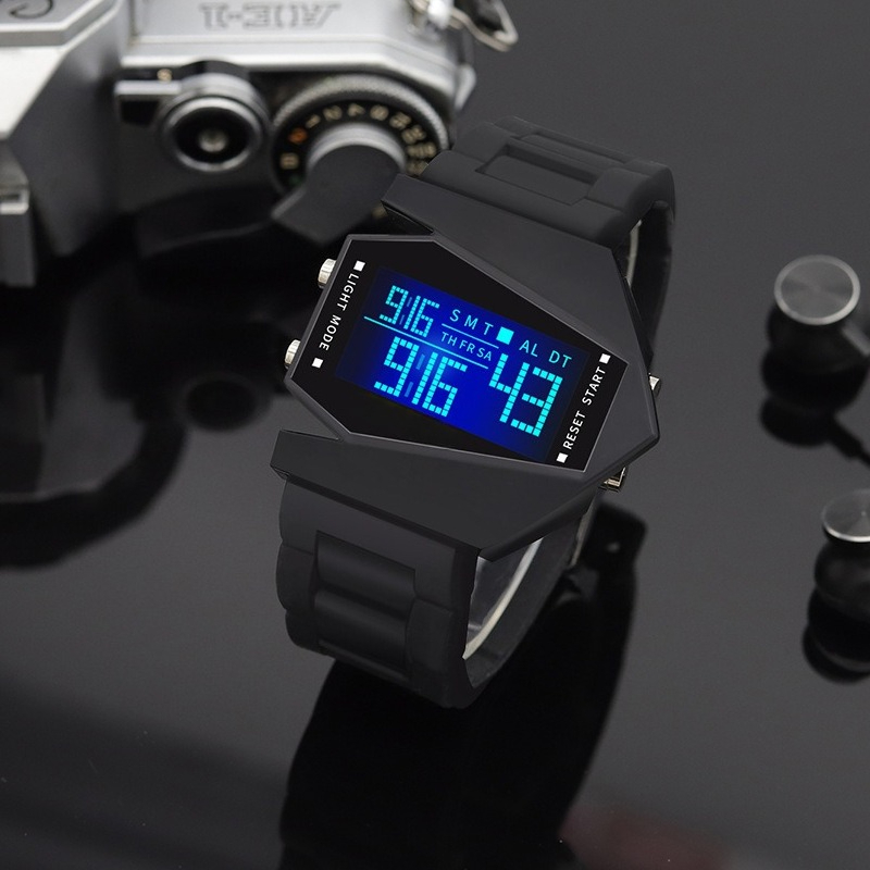 Image of New Hip-hop Fashion Men's Watch, Yk2 Style Men's Watch, Special-shaped Dial Watch, High-end Pointless Watch, Motorcycle Riding Watch, Christmas, Halloween Gift Watch, Luxury Business Watch
