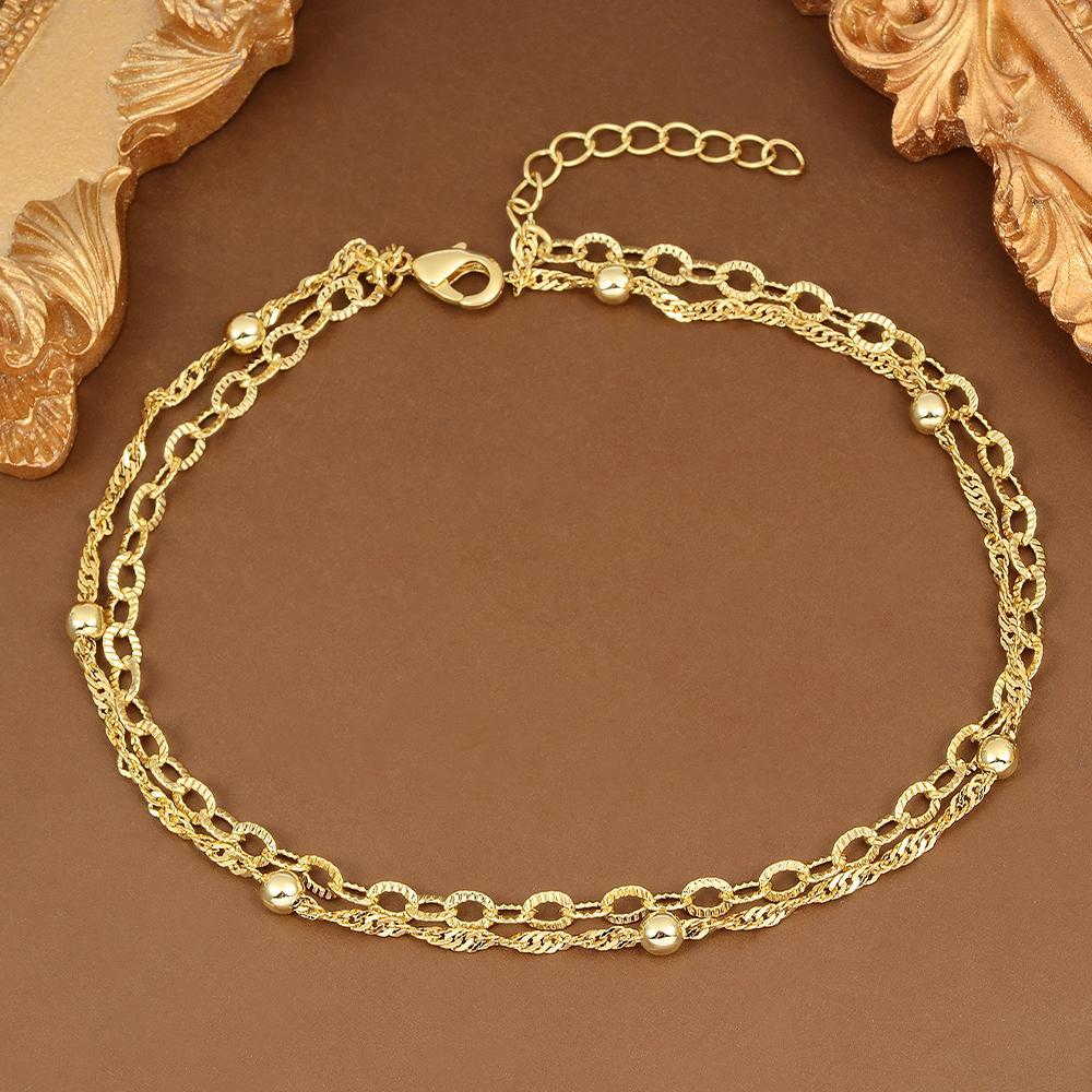 Double-layer Stackable Summer Anklet, Perfect For Beach Vacations