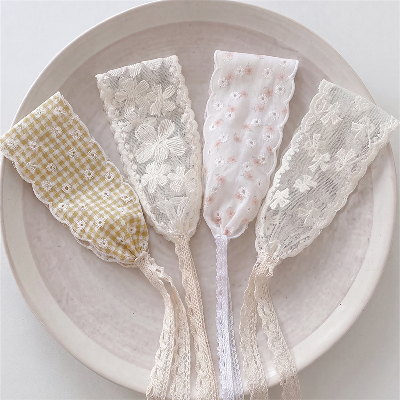 TEMU Lot de 4 bandeaux pour femme doux et mignons à imprimé écossais et bordure en dentelle, serre-têtes à réglables et , pour fête et sortie
