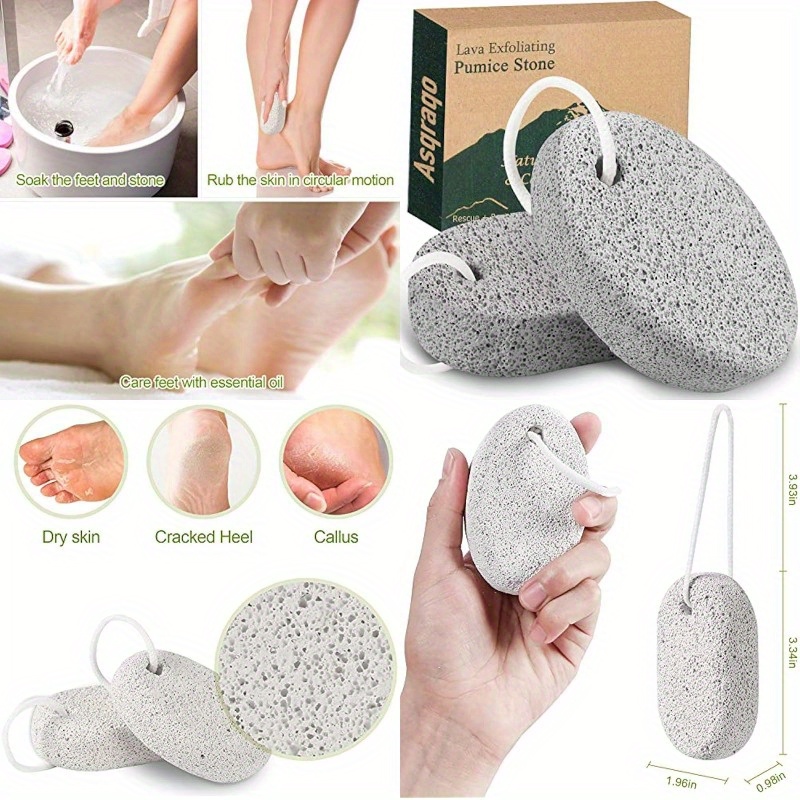 

2pcs Natural Stone Lava Pedicure Tools Hard Skin Callus Remover For Feet And Hands - Foot File Exfoliation Remove Dead Skin