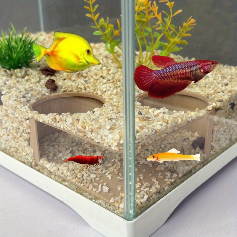 heart shaped round dual entrance underwater fish shrimp cave - Temu