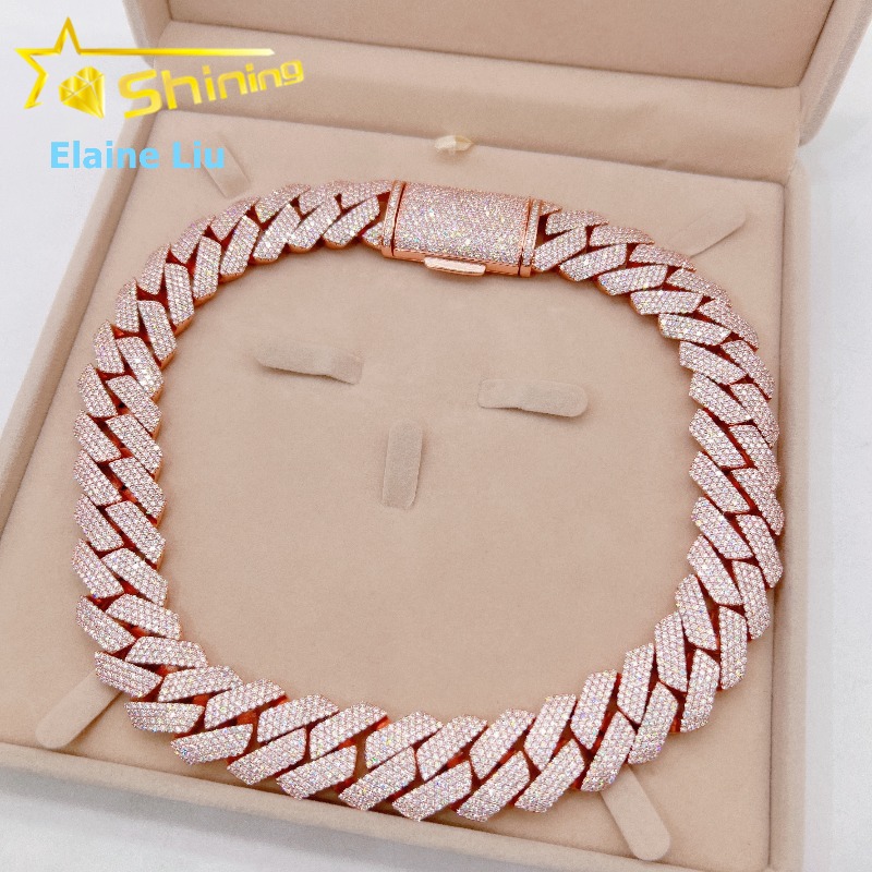 Authentic 925 Silver 18k Gold Plated High-quality Miami-style Heavy Cuban Chain Men's Necklace