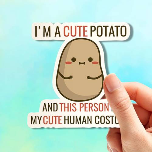 item picture im a cute potato sticker durable self suitable for cars suvs windows water bottles laptops etc durable car stickers