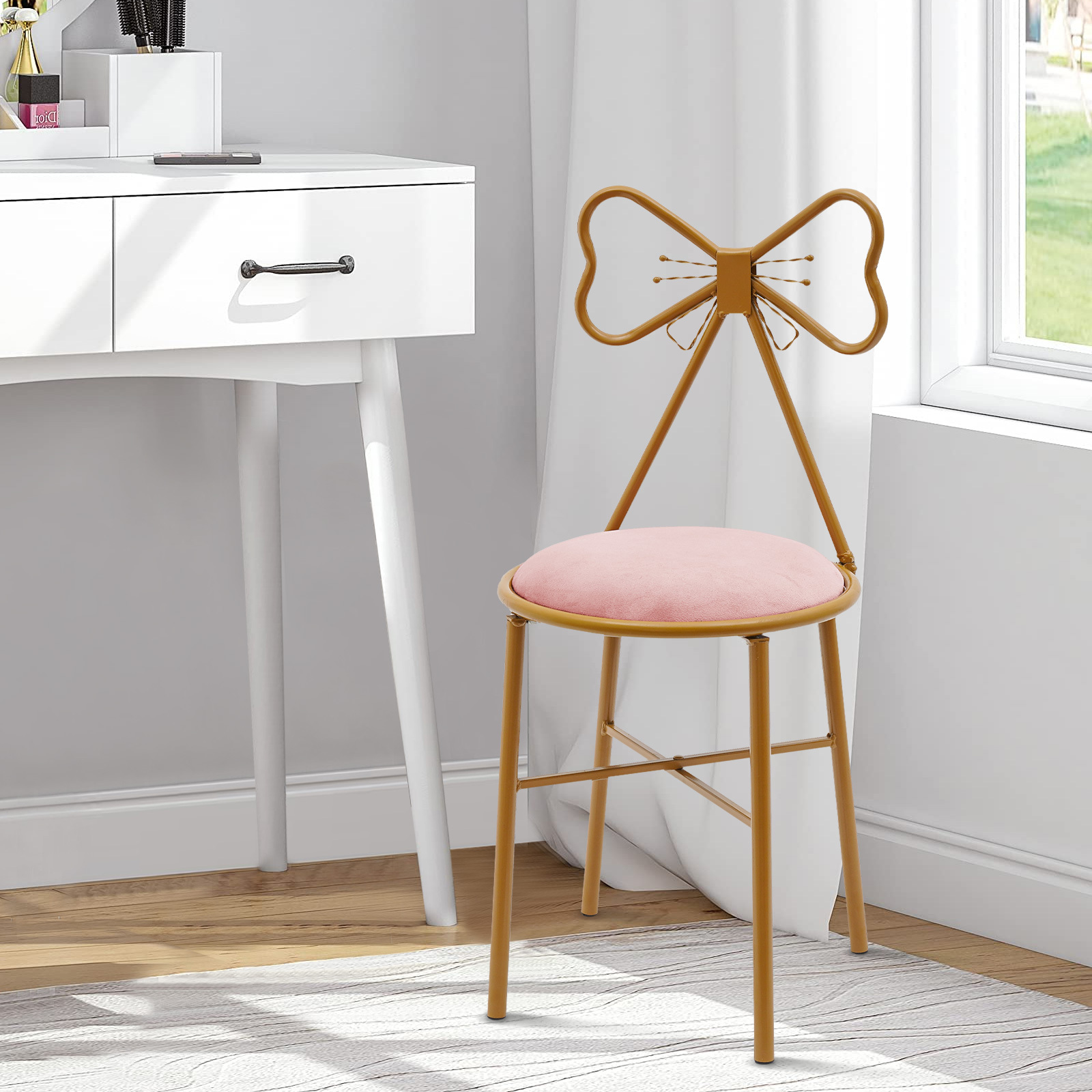 simple metal dressing table stool Temu Australia