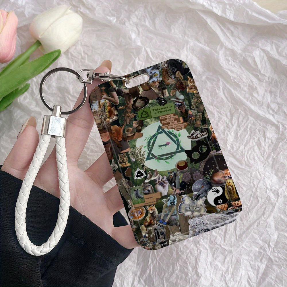 TEMU Porte-Badge Therian Spirit - Étui Professionnel pour Cartes d'Identité avec Emplacement pour Lanière, Compatible Hôpital, Bureau, Scolaire -