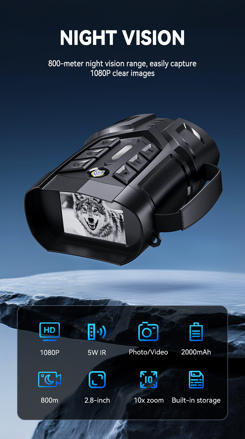 4k ultra hd   with 10  zoom and 2624ft range usb powered operation 2000mah rechargeable battery 2 8 inch ips screen 36v low light   ideal for hunting camping security enthusiasts compatible with usb ch Product details 0