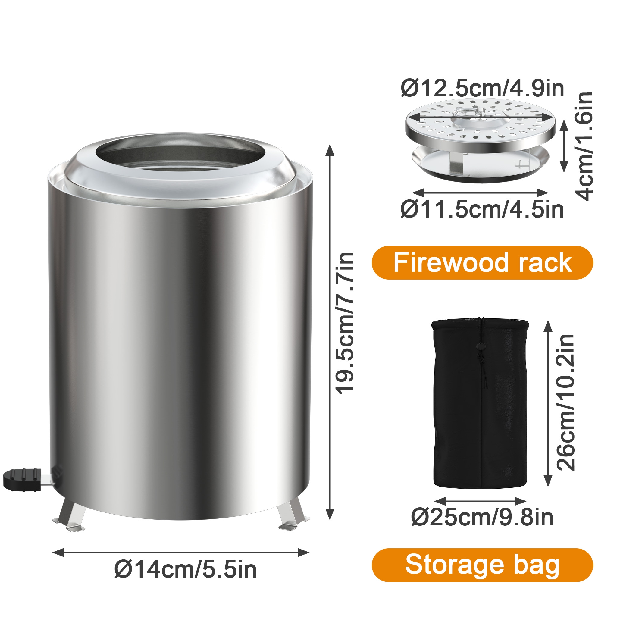 14cm Circular Outdoor Fire Bowl, Portable Camping Oven For Hiking, Foldable Firepit With Adjustable Air Outlet, Designed For Solo Camping And Hiking, Easy To Store