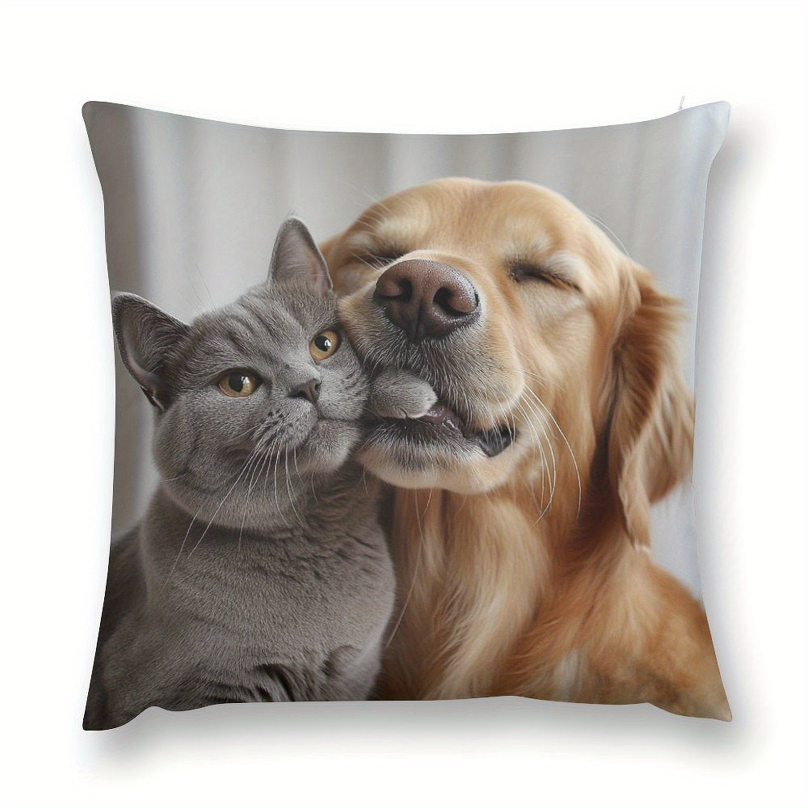 

18x18in Pillowcase - & British Shorthair , Zip , Washable - For & Bedroom Decor ( Not Included)