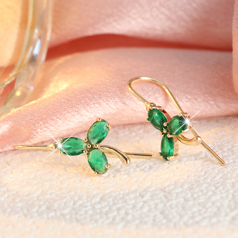 Literary Fresh Clover Shaped Earrings for Women