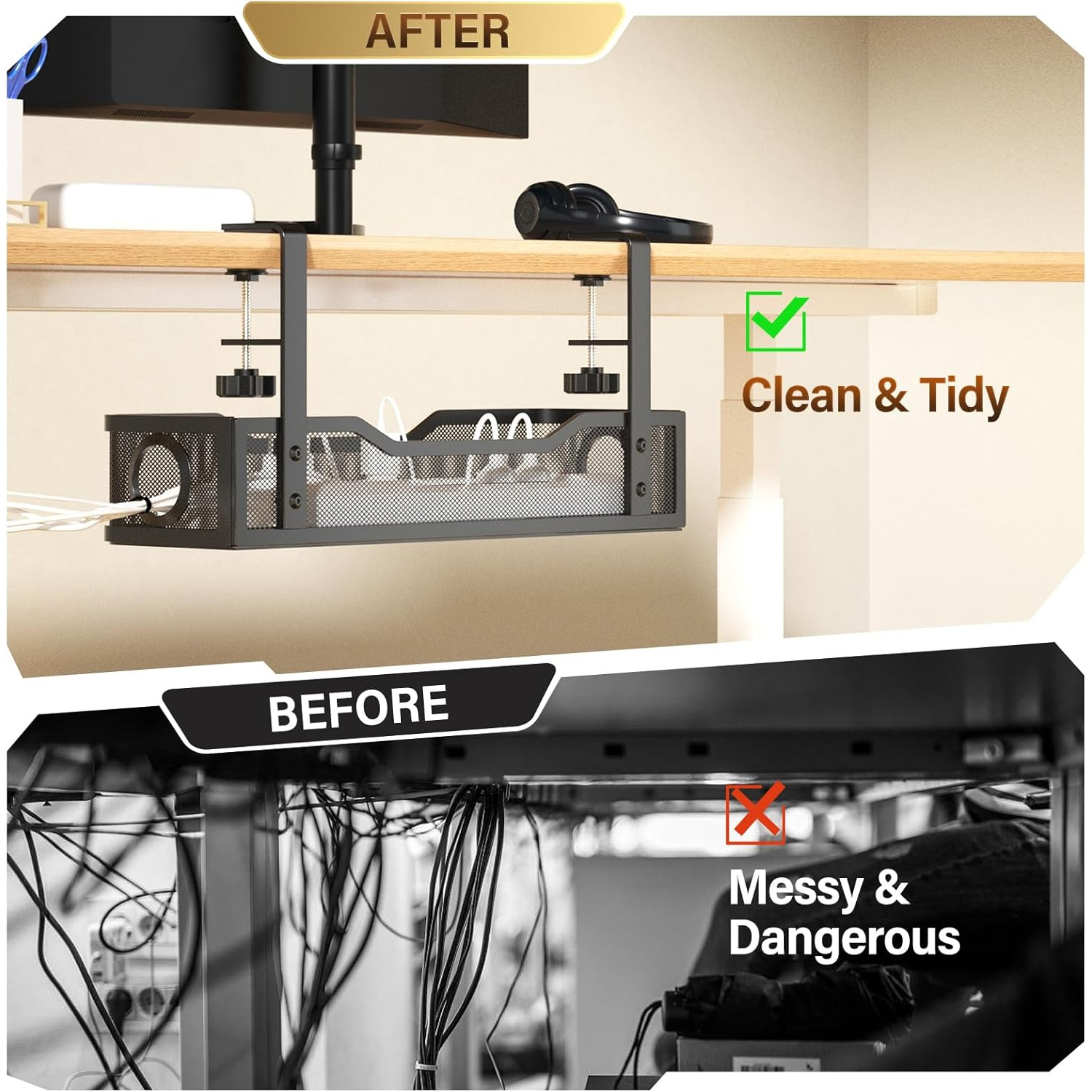 Under Desk Cable Management Box for Organized Workspaces