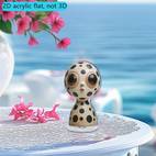 2D Flat, 1pc 360 rotating 2D flat acrylic decoration Polka Dot Sculpture with Exaggerated Eyes and Decorative Pattern Suitable for living room decoration, desktop decoration with base, , 2D Flat