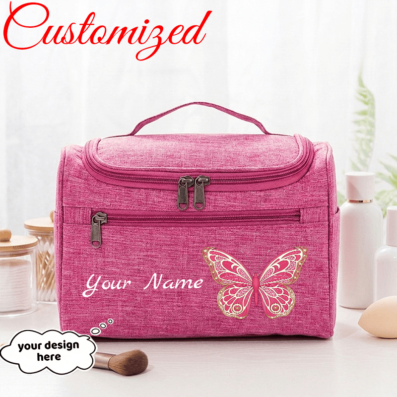 TEMU Personalized Girls' Custom Name Toiletry Bag - Suitable For Bridesmaid Proposal Gift, Graduation Gift For Daughter, Lightweight Zipper Closure