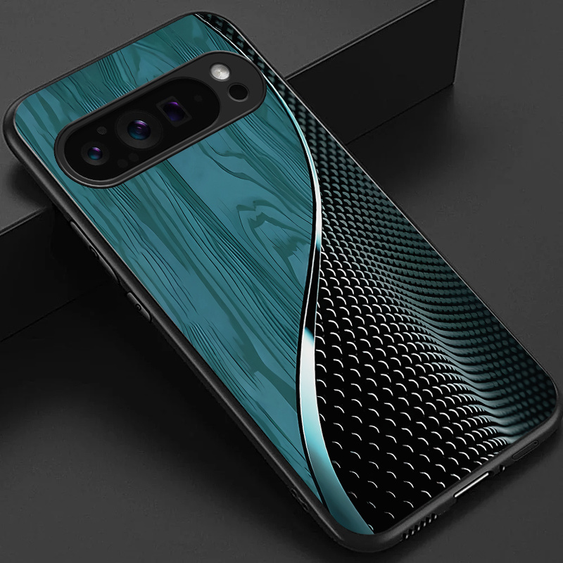 TEMU Case For Google Pixel 10 Pro Xl 10 Phone Case, Stylish Black Green Brown And Scales Pattern Glossy Glass Back Cover Business Gift