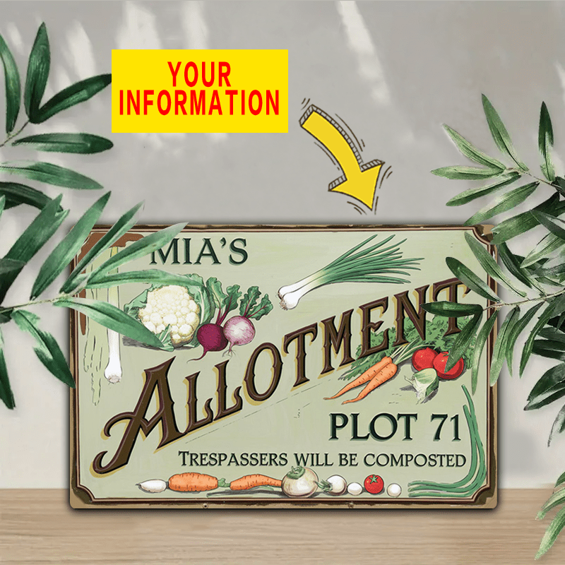 TEMU 1 Personalized Metal Sign With Custom Name Text, Ideal For Plant Enthusiasts, Garden Greenhouses, Potted Plants Sheds, And Vegetable Gardens.