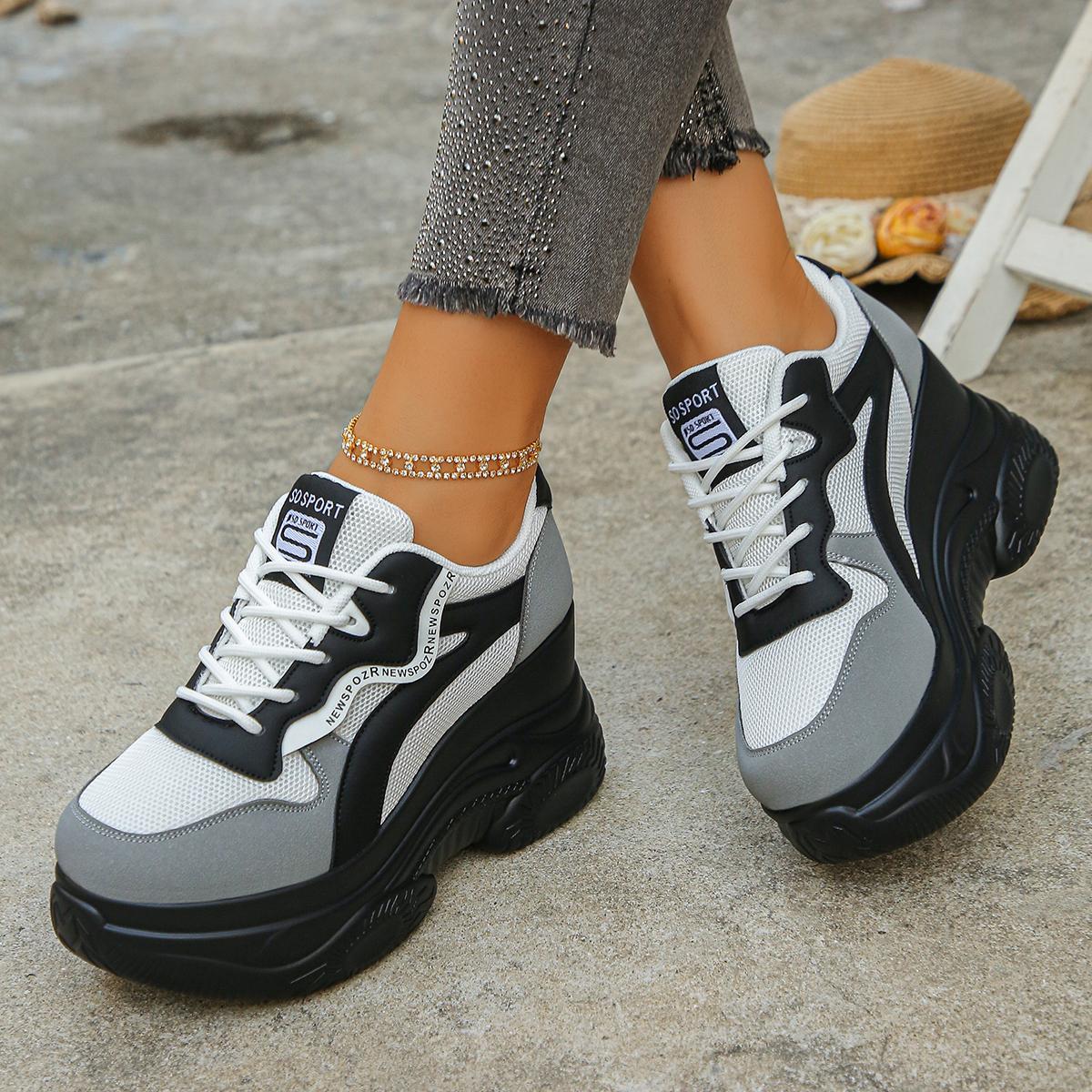 TEMU Women's Platform Sports Shoes, New Summer Model Featuring Breathable And Casual Walking Athletic Shoes, Women Shoes, Sneakers