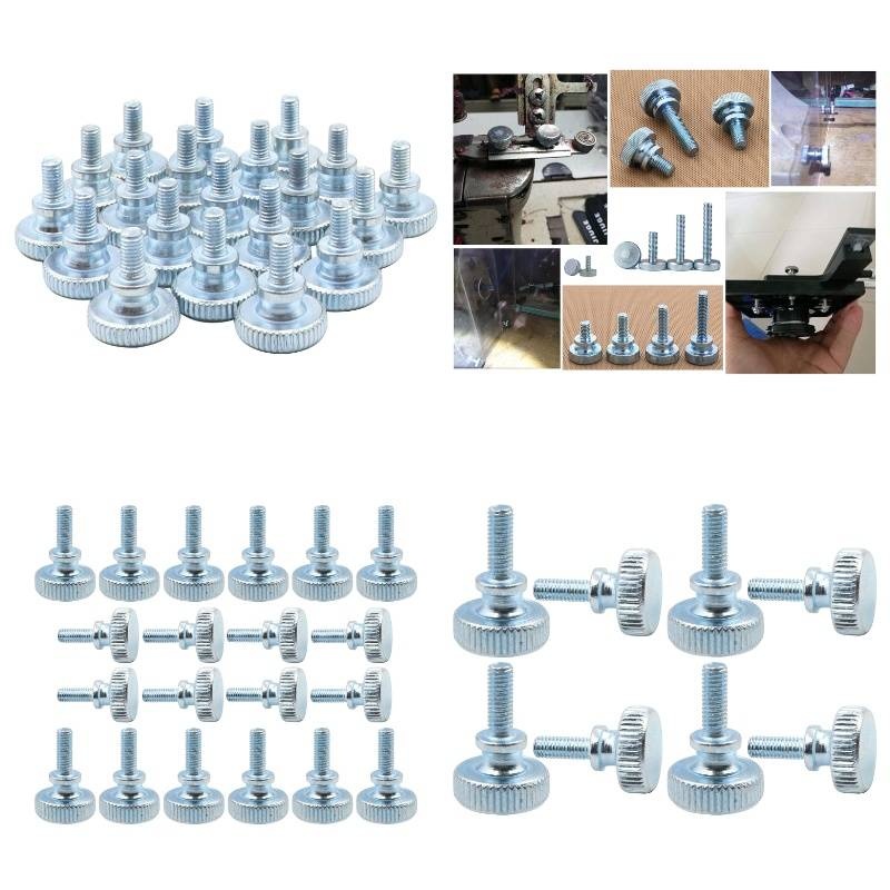 Uxcell M6x40mm Flat Knurled Head Thumb Screws – Fully Threaded – 4 Pack Fasteners