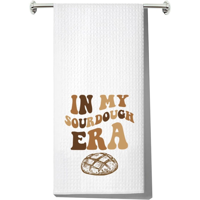 

1pc Modern Sourdough Era Kitchen Towel - 18x26 Inch Super Soft Polyester, Machine Washable, Woven Fantasy Themed Oblong Dish Towel For Baking Enthusiasts, Ideal Housewarming Gift