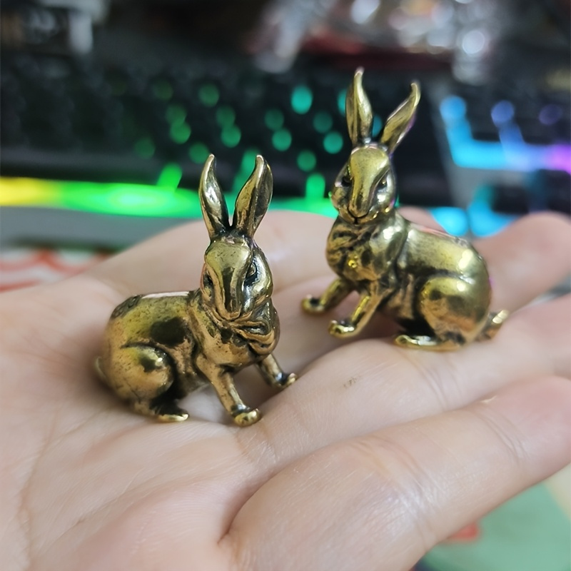 TEMU 2pcs Figurines - Elegant Sitting Position Desk Decor, Natural Metallic Finish Home/office Decoration - No Electricity Needed, Indoor/outdoor