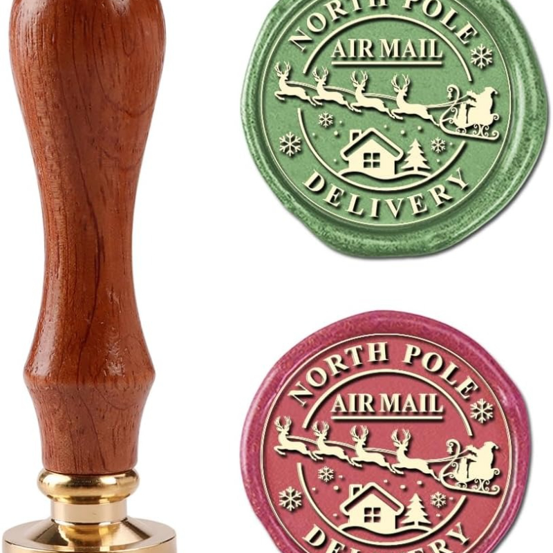 Image of Arctic Wax Seal Stamp, 25mm Christmas Stamp Set (with Handle) Ideal For Decorating Christmas Cards, Invitations, Envelopes, And Gift Packaging (wax Not Included)