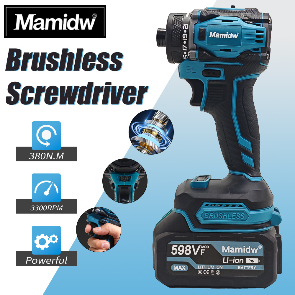 380Nm Brushless Impact Driver for Makita 18V (Tool solely) | 21-Position Clutch And Variable Speed | Compact Brushless Design for Professional And Use