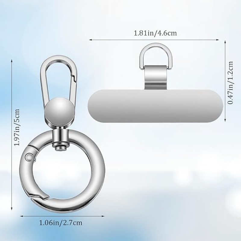 TEMU Juego de 2 piezas de etiquetas para cordón de teléfono, cadena para cordón de teléfono, accesorios para cordón de teléfono, clip de gancho con