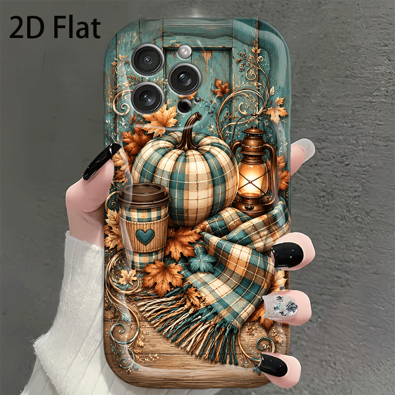 TEMU Phone Case - 2d Flat Retro Doorway Autumn Charm Pattern Phone Case For Iphone 17 16 15 14 13 12 11 Pro Xs Xr 7 8 6 6s Plus 16e 17e Full Coverage